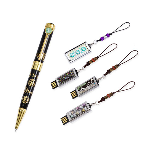 상감청자 운학문 볼펜 자개 대용량 USB 전통기념품 외국인선물