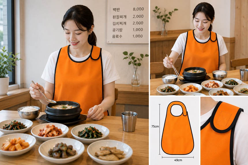 손님용 벨크로 목걸이형 앞치마 식당 업소용