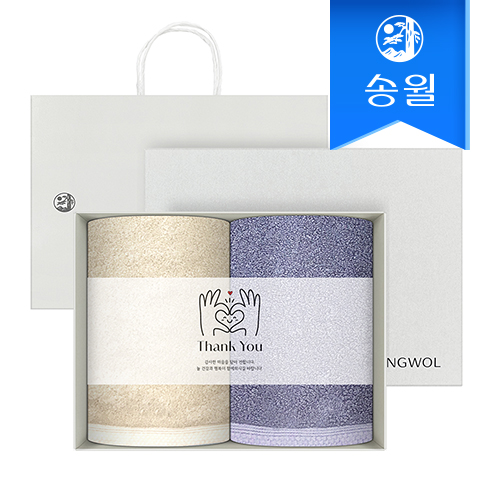 송월타월 베일 패키지 감사 답례품 2매세트(160g코마40수)(쇼핑백 증정)