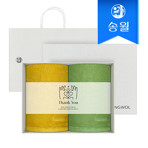 송월타월 베일 패키지 감사 답례품 2매세트(컬러풀)(쇼핑백 증정)