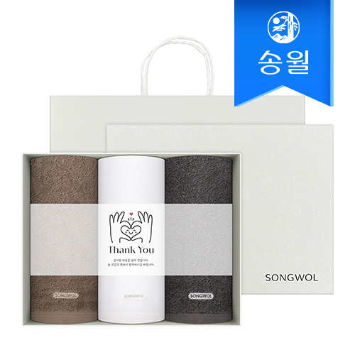 송월타월 베일 패키지 감사 답례품 3매세트(포인트)(쇼핑백 증정)