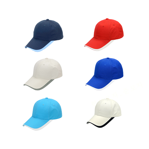 무지 배색 라인 볼캡 야구모자 (6 color) (단체모자/인쇄가능)