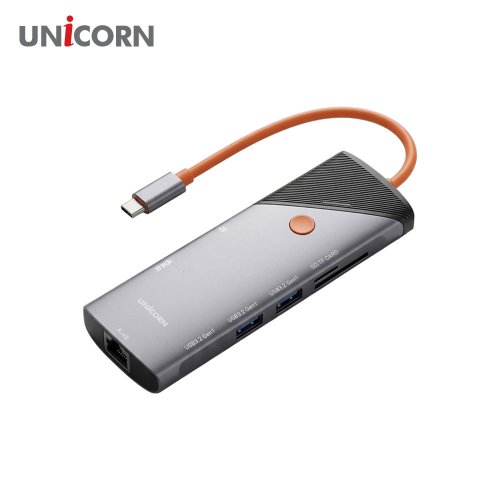 [유니콘] 8IN1 기가LAN/HDMI USB멀티허브 PD90W충전 4K미러링 TF SD카드리더 TCH-L80