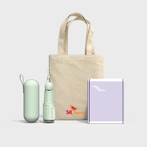 루티네 선물세트 미니핏 초경량 5단 양우산+데일리 캔버스백 에코백 소