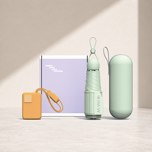 루티네 선물세트 미니핏 초경량 5단 양우산+포켓링크 35W 보조배터리 10000mAh