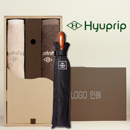 협립40수호텔코마180타월 2P+협립 3단 70 암막고밀도 완전자동우산 세트