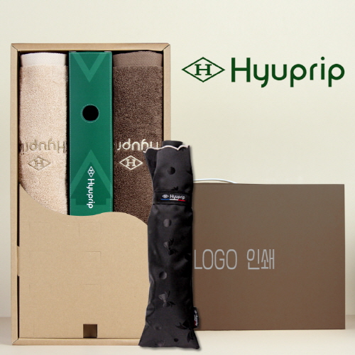 협립40수호텔코마180타월 2P+협립양산 블랙라벨 리본웨이브 양우산 세트
