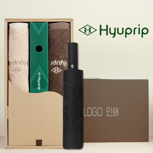 협립40수호텔코마180타월 2P+협립 3단 60 슈퍼 거꾸로 완전자동우산 세트