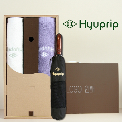 협립호텔코마170타월 2P+협립 3단70 완전자동 우산 세트