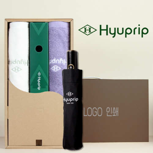 협립호텔코마170타월 2P+협립 3단 10K 고밀도 슈퍼 완전자동우산 세트
