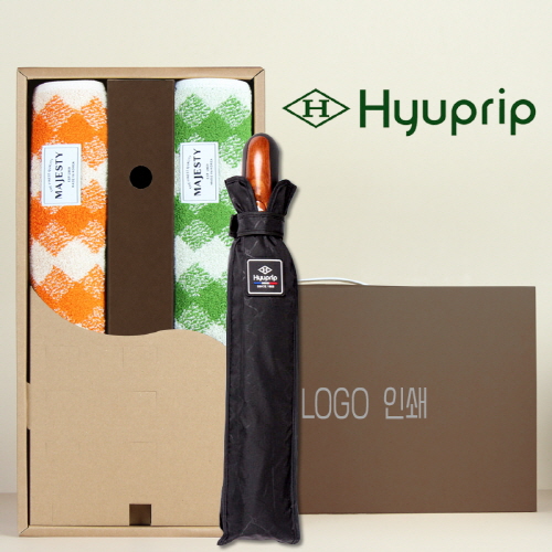 마제스티190 큐브타월 2P+협립 3단 70 암막고밀도 완전자동우산 세트