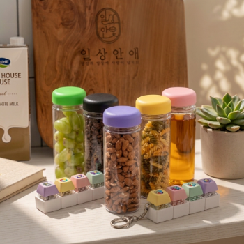 마이보틀 아이스 패트 500ml 물병 물통 + 키캡키링 4구 세트 클리커 클릭커 딸깍이 키링 열쇠고리