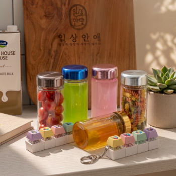 마이보틀 메탈캡 트라이탄 350ml 물병 물통 + 키캡키링 4구 세트 클리커 클릭커 딸깍이 키링 열쇠고리