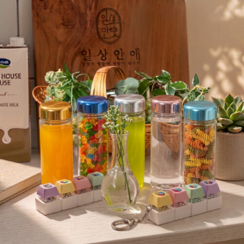 마이보틀 메탈캡 트라이탄 500ml 물병 물통 + 키캡키링 4구 세트 클리커 클릭커 딸깍이 키링 열쇠고리
