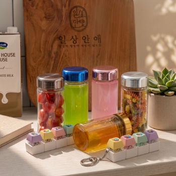 마이보틀 메탈캡 아이스 패트 350ml 물병 물통 + 키캡키링 4구 세트 클리커 클릭커 딸깍이 키링 열쇠고리