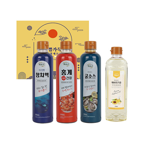 기쁨가득 선물세트 (참치액+홍게간장+굴소스+해바라기유)