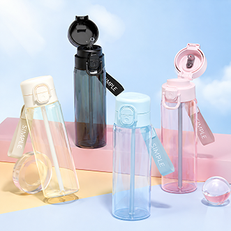코스모 투명 원터치 텀블러 플라스틱 550mL