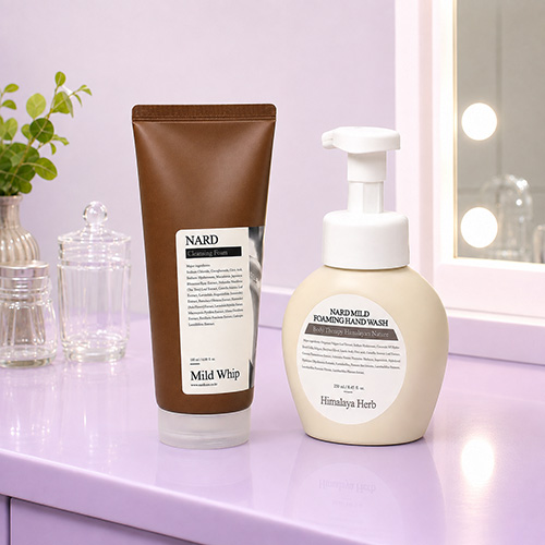 Nard 나드 클렌징폼 180ml + 마일드 포밍 핸드워시 250ml + 끈케이스