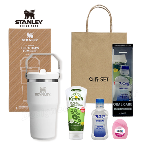 스탠리 플립스트로591ml 텀블러세트10호 오랄케어 카밀핸드크림100g 치실 가그린100ml(쇼핑백포함)