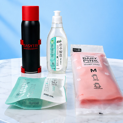 주방용 미니소화기+참그린 주방세제 용기+리필+베이비핑크 고무장갑+끈케이스