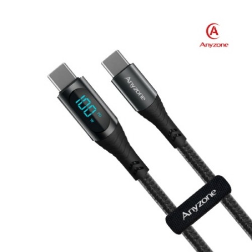 애니존 1.2M CTC 100W 초고속충전 패브릭 LCD 케이블