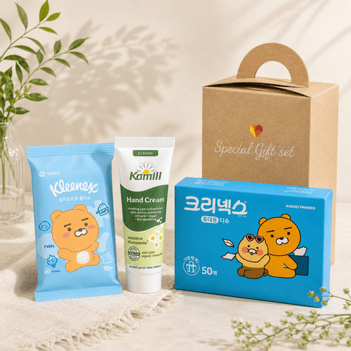 브생건90호 3종 세트(카밀 핸드크림 30ml + 카카오 물티슈 10매+카카오 휴대용티슈 50매 )