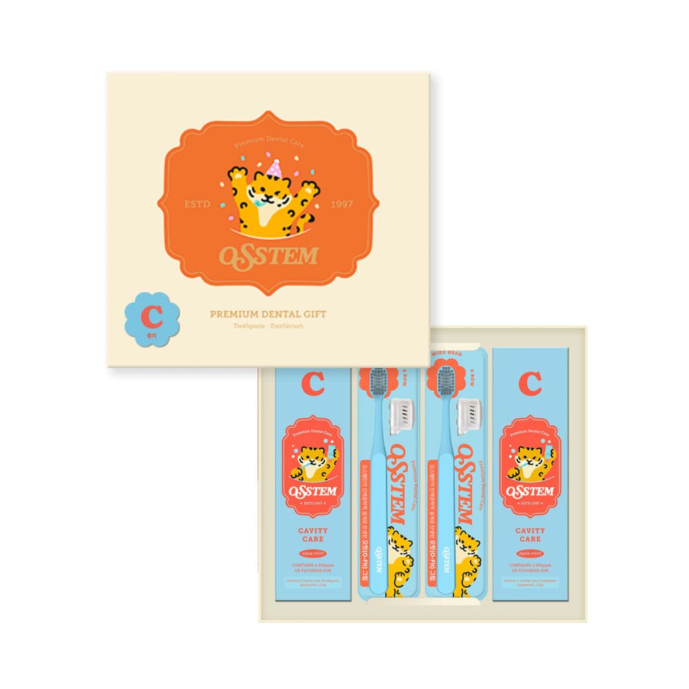 오스템 덴탈세트 치약2 & 칫솔2(쇼핑백 포함)